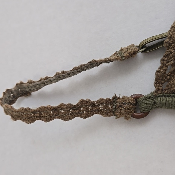 American Eagle Olive Green Lace Trim Tank Top Cami Y2k - Size L - NWT - Picture 5 of 10